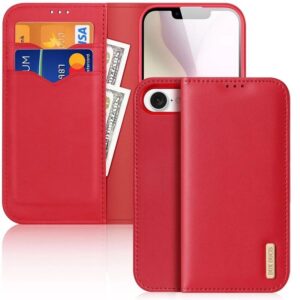 iPhone 16e - DUX Hivo Series Flip Case, Rot, Kunstleder