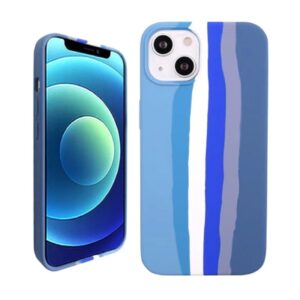 iPhone 12 Pro Max - Custodia in silicone Blue Rainbow - motivo arcobaleno, blu