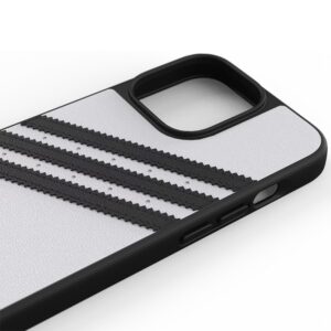 Adidas OR Mouded 3-Stripes Snap Case PU pour Apple iPhone 13, 13 Pro Blanc-Noir