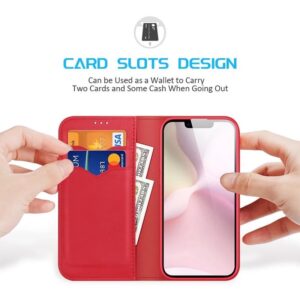 iPhone 16e - DUX Hivo Series Flip Case, Rot, Kunstleder