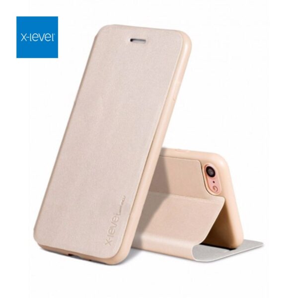 iPhone 11 Pro Max - X-Level FIBColor Flip Case, faux leather, 360° all-round protection, gold