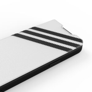 Adidas OR 3-Stripes Booklet Case PU pour Apple iPhone 13 noir-blanc