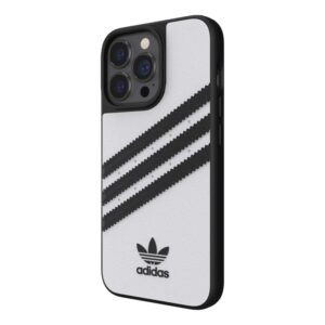 Adidas OR Mouded 3-Stripes Snap Case PU pour Apple iPhone 13, 13 Pro Blanc-Noir