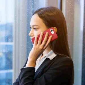 iPhone 16e - DUX Hivo Series Flip Case, Rot, Kunstleder