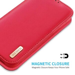 iPhone 16e - DUX Hivo Series Flip Case, Rot, Kunstleder