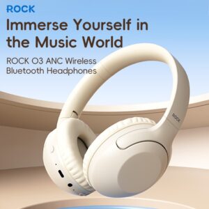 ROCK - O3 ANC Wireless Headphones RAU0773 - Bluetooth-Kopfhörer, Beige