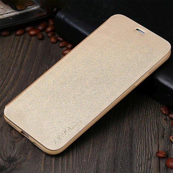 iPhone 11 Pro Max - X-Level FIBColor Flip Case, faux leather, 360° all-round protection, gold - Image 8