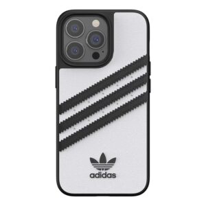 Adidas OR Mouded 3-Stripes Snap Case PU pour Apple iPhone 13, 13 Pro Blanc-Noir