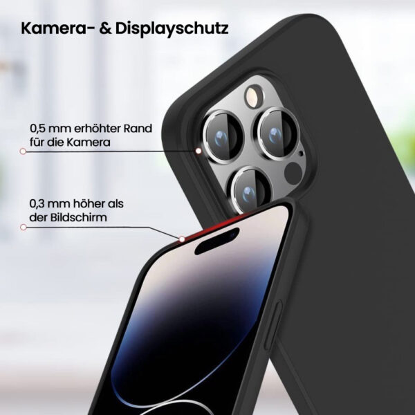 iPhone 13 Pro Max - X-Level Guardian Backcase in TPU, ultra sottile e flessibile, protezione della fotocamera, nero - immagine 3