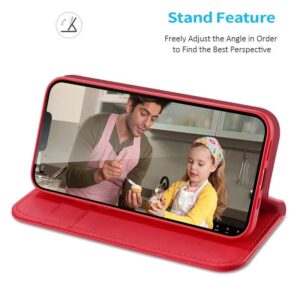 iPhone 16e - DUX Hivo Series Flip Case, Rot, Kunstleder