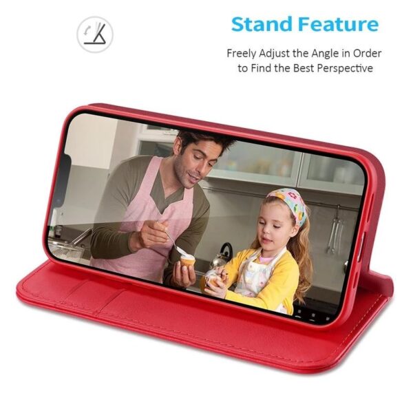 iPhone 16e - DUX Hivo Series Flip Case, Rot, Kunstleder – Bild 6