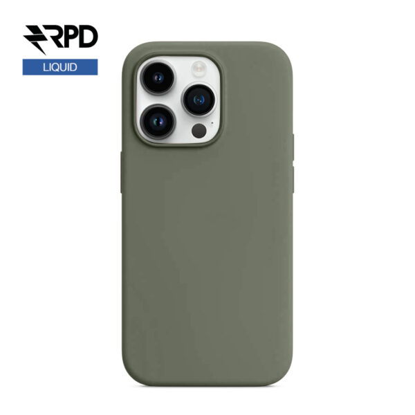 iPhone 14 Pro Max- Silicone Olive (vert foncé), Liquid (version Magsafe)