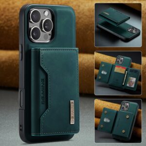 iPhone 16 Pro Max - DG.MING Etui, Leder-Optik, Kartenfach & Magnetverschluss, Grün