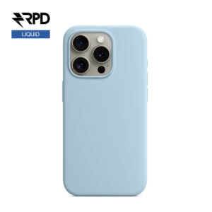 iPhone 15 Pro - Custodia in silicone blu baby, liquido (versione Magsafe)