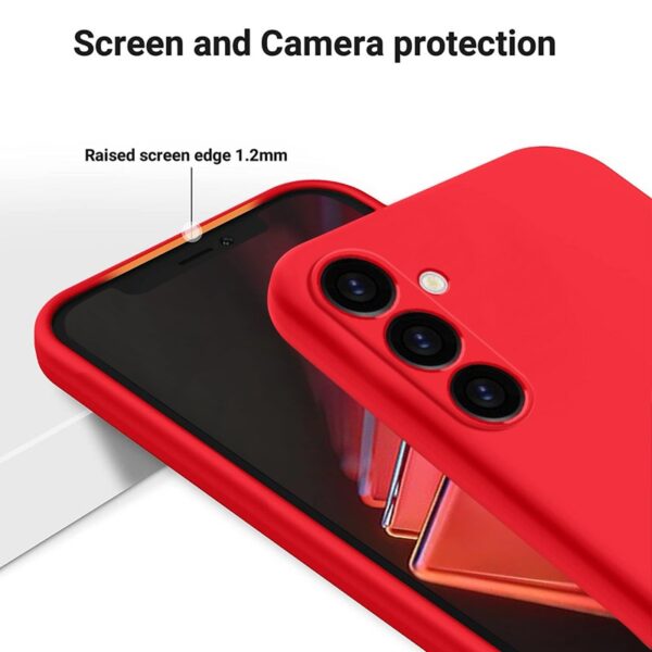 Samsung Galaxy S22 - Custodia in silicone liquido, custodia posteriore, rosso - immagine 7