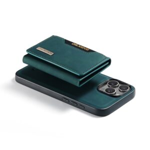 iPhone 15 Pro Max - DG.MING Etui, Leder-Optik, Kartenfach & Magnetverschluss, Grün
