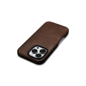 iPhone 16 Pro - Custodia iCarer Oil Wax Premium in vera pelle con Magsafe marrone scuro (WMI16240702-BN)