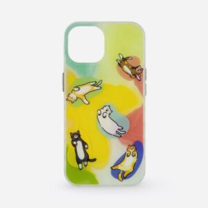 iPhone 16 - Chats couchés sur des nuages colorés