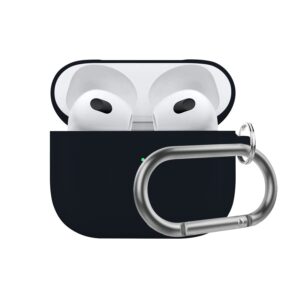 AirPods 3rd Gen - Custodia in silicone - Protezione robusta con moschettone, nero