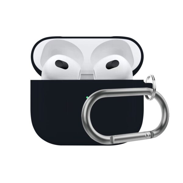 AirPods 3rd Gen - Custodia in silicone - Protezione robusta con moschettone, nero