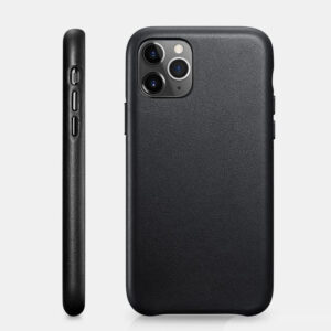 iPhone 11 Pro Max - Custodia iCarer in vera pelle nera (RIX1120-BK)