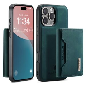 iPhone 15 Pro - DG.MING Etui, Leder-Optik, Kartenfach & Magnetverschluss, Grün