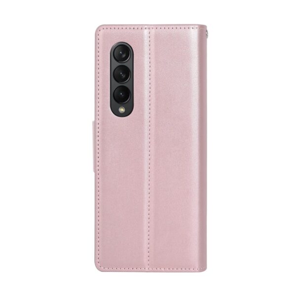 Samsung Galaxy Z Fold3 - Custodia flip Hanman Mill con 3 scomparti per carte, oro rosa - immagine 2