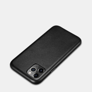 iPhone 11 Pro Max - Custodia iCarer in vera pelle nera (RIX1120-BK)
