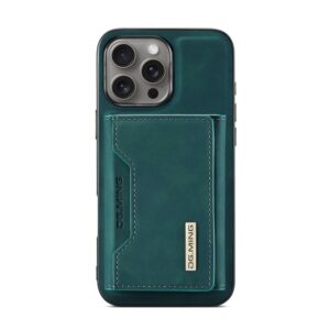 iPhone 16 Pro Max - DG.MING Etui, Leder-Optik, Kartenfach & Magnetverschluss, Grün