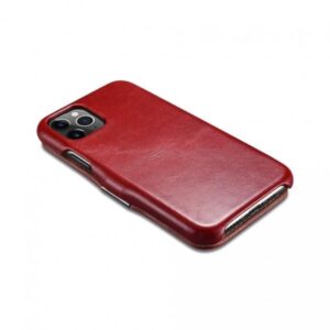 iPhone 11 Pro - Custodia Flip in vera pelle iCarer Serie Vintage (apertura laterale), rosso