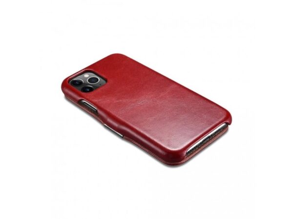 iPhone 11 Pro - Custodia Flip in vera pelle iCarer Serie Vintage (apertura laterale), rosso - immagine 3