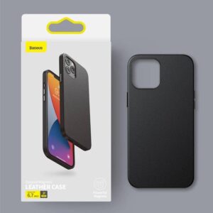 iPhone 12 - Baseus Original Magnetic Kunstleder Etui PB2849Z-3, Schwarz
