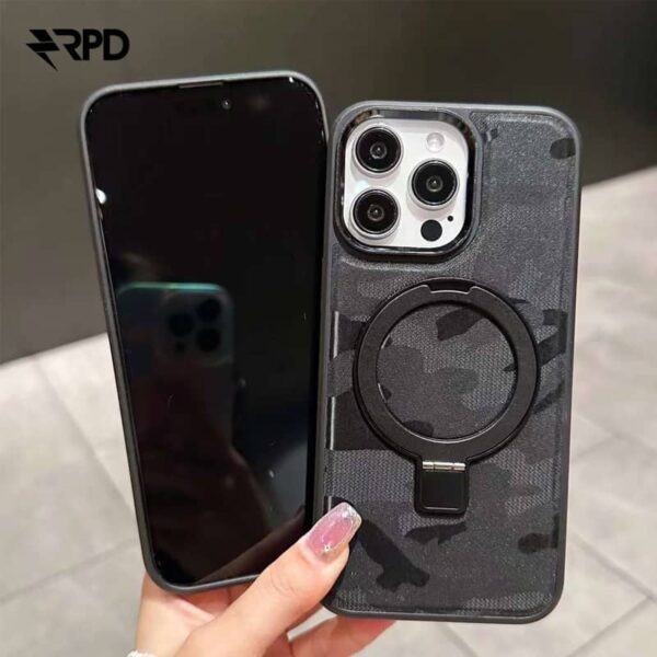 iPhone 16 - Custodia Magsafe con motivo mimetico nero - immagine 2