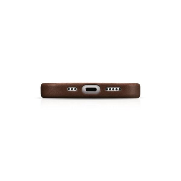 iPhone 16 Pro - Custodia iCarer Oil Wax Premium in vera pelle con Magsafe marrone scuro (WMI16240702-BN) - immagine 9