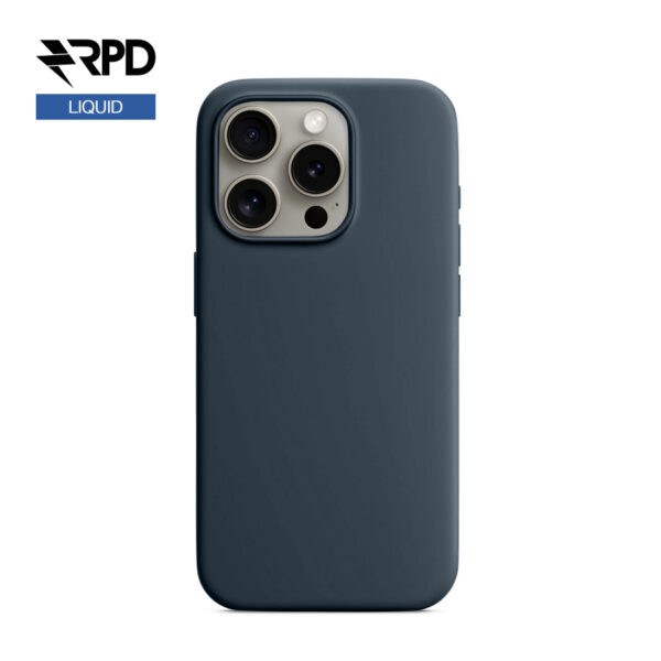 iPhone 15 Pro - Étui en silicone Storm Blue, Liquid (version Magsafe)
