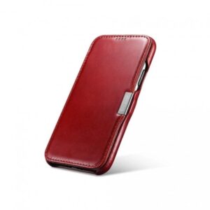 iPhone 11 Pro - Custodia Flip in vera pelle iCarer Serie Vintage (apertura laterale), rosso