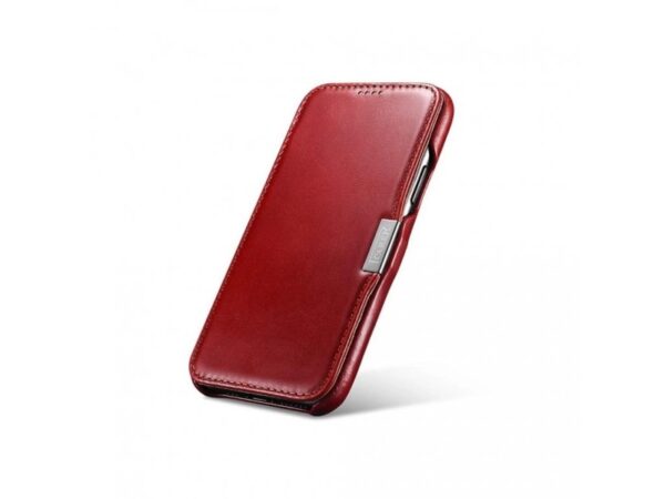 iPhone 11 Pro - Custodia Flip in vera pelle iCarer Serie Vintage (apertura laterale), rosso - immagine 7