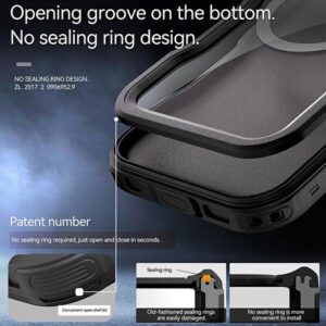 Apple iPhone 16 Pro Max - Redpepper IP68 Dot Series Étui étanche d'extérieur avec fonction MagSafe, noir